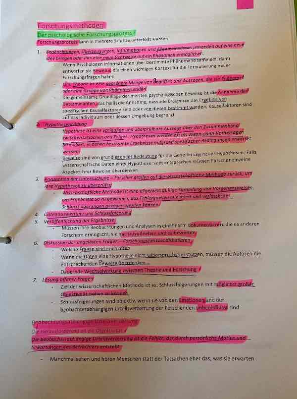 Abschreckendes Beispiel des Markierens